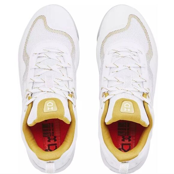 New Under Armour Women's Glyde Metal Fastpitch Softball Cleats gold white ball - Picture 6 of 7